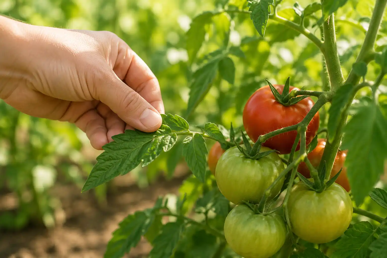 enlever les feuilles des tomates