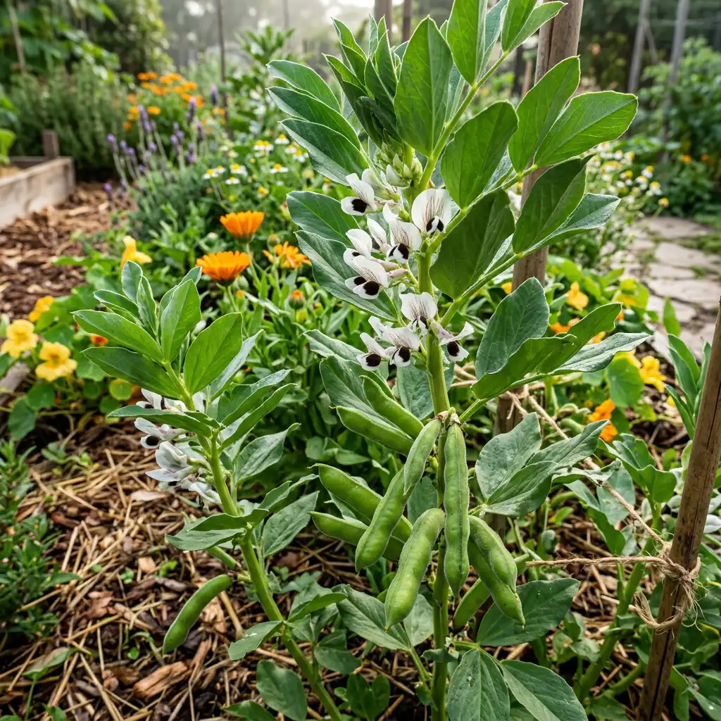 feves au potager