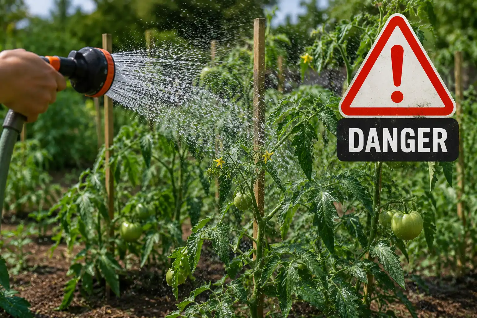 ne pas arroser directement les feuilles de vos plants de tomate