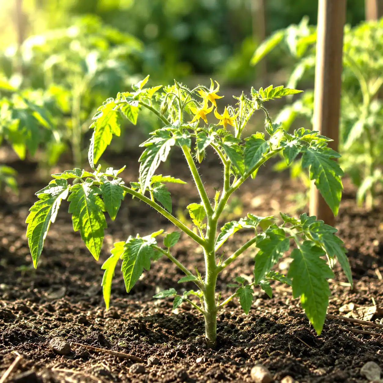 plant de tomates en fleur