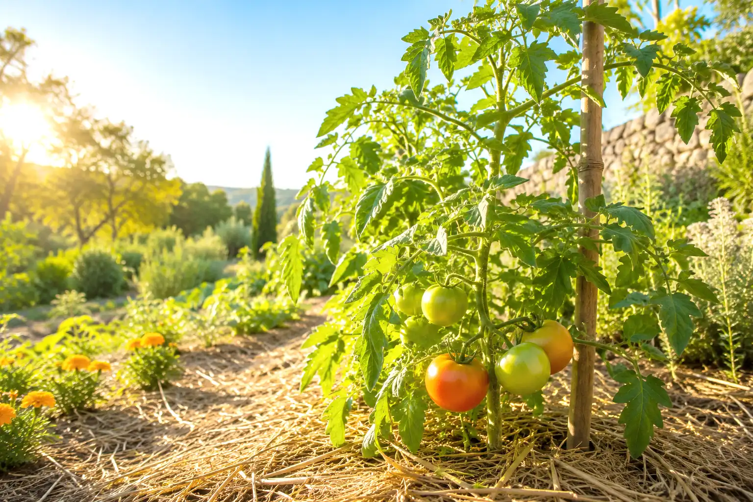 plant de tomate ensoleille