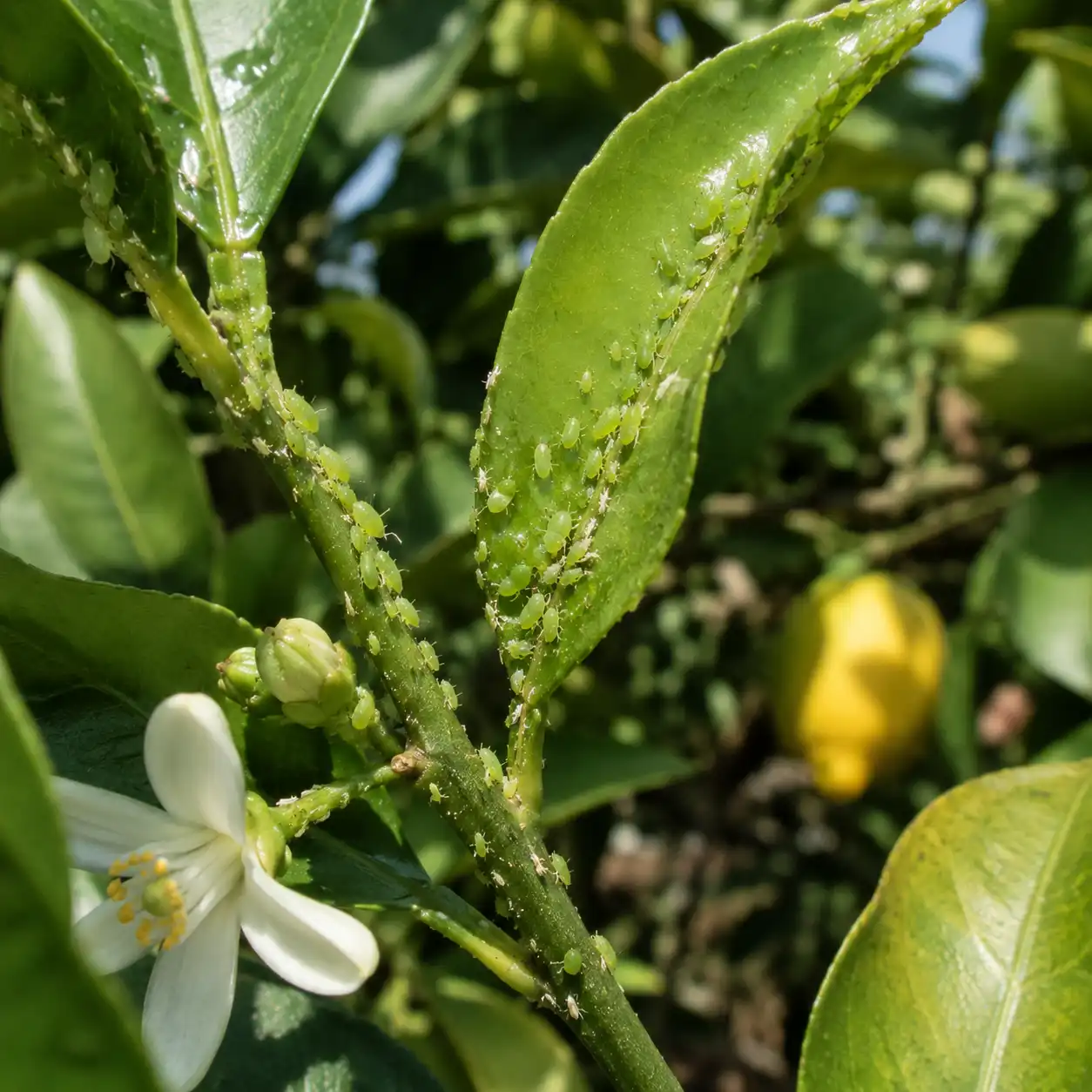 pucerons sur citronnier