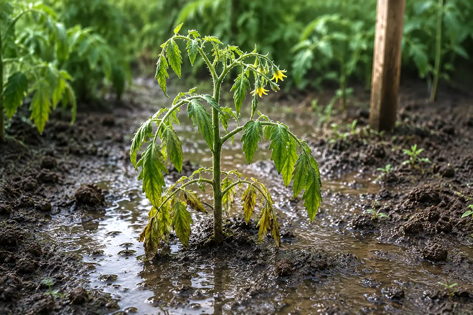 sol detrempe ralentit croissance tomate