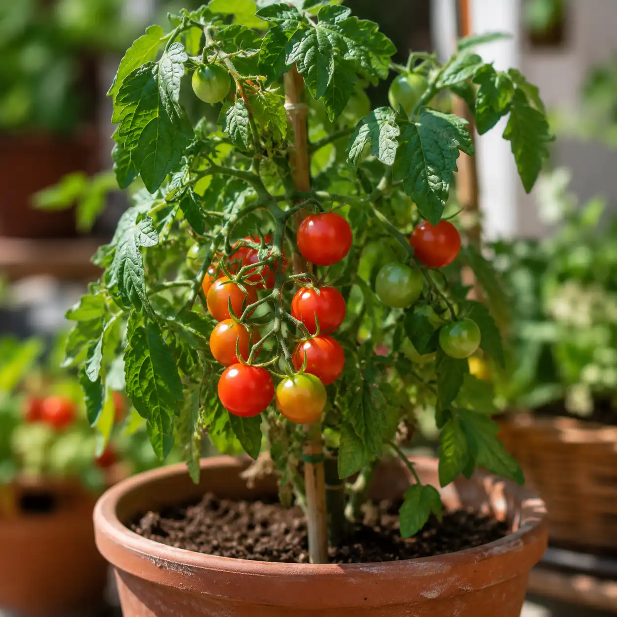 tomates cerises en pot