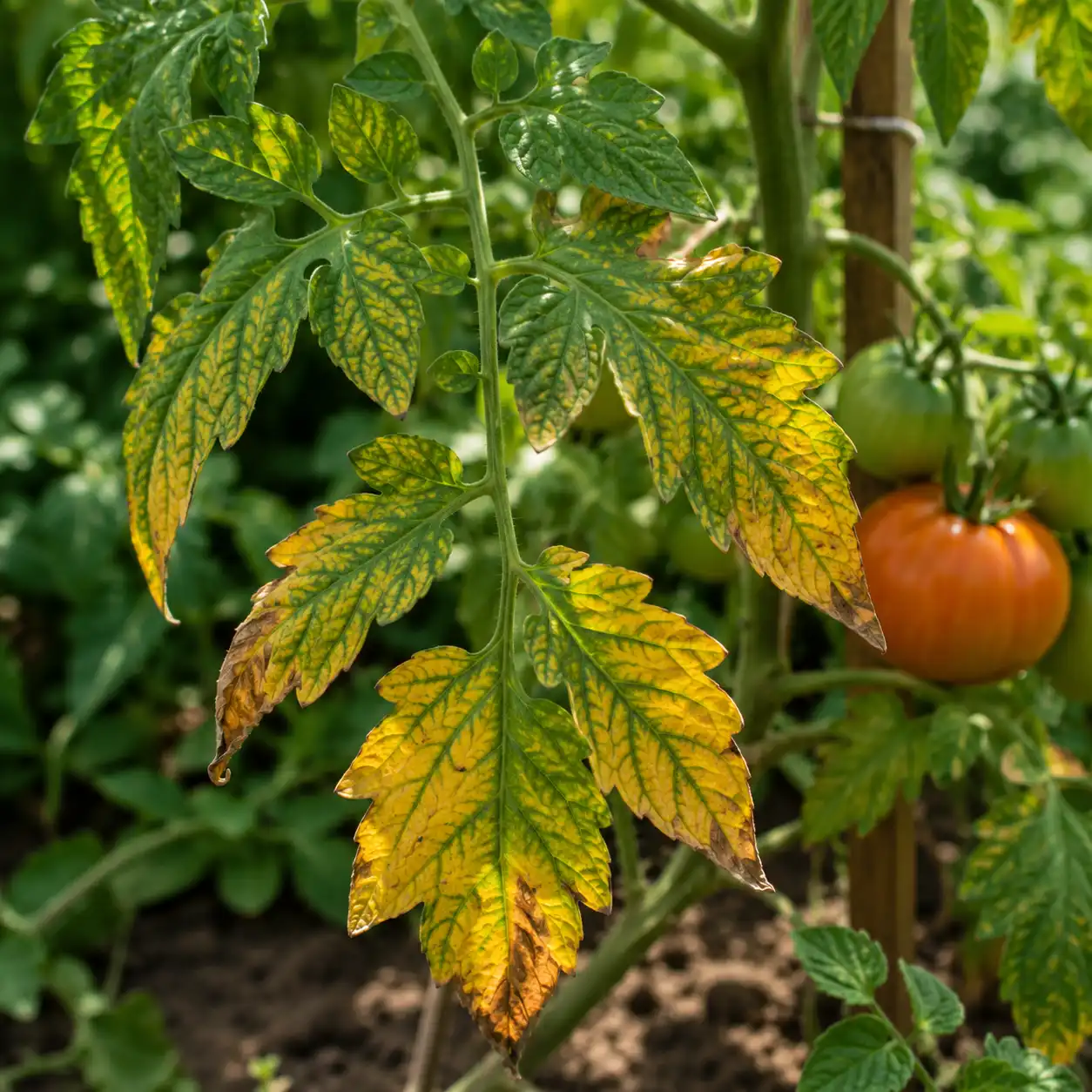 feuilles jaunes tomates