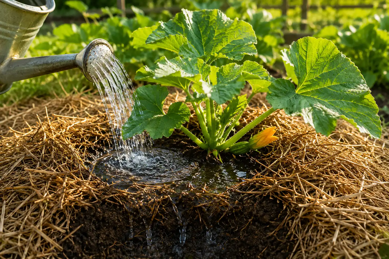 arroser abondamment courge