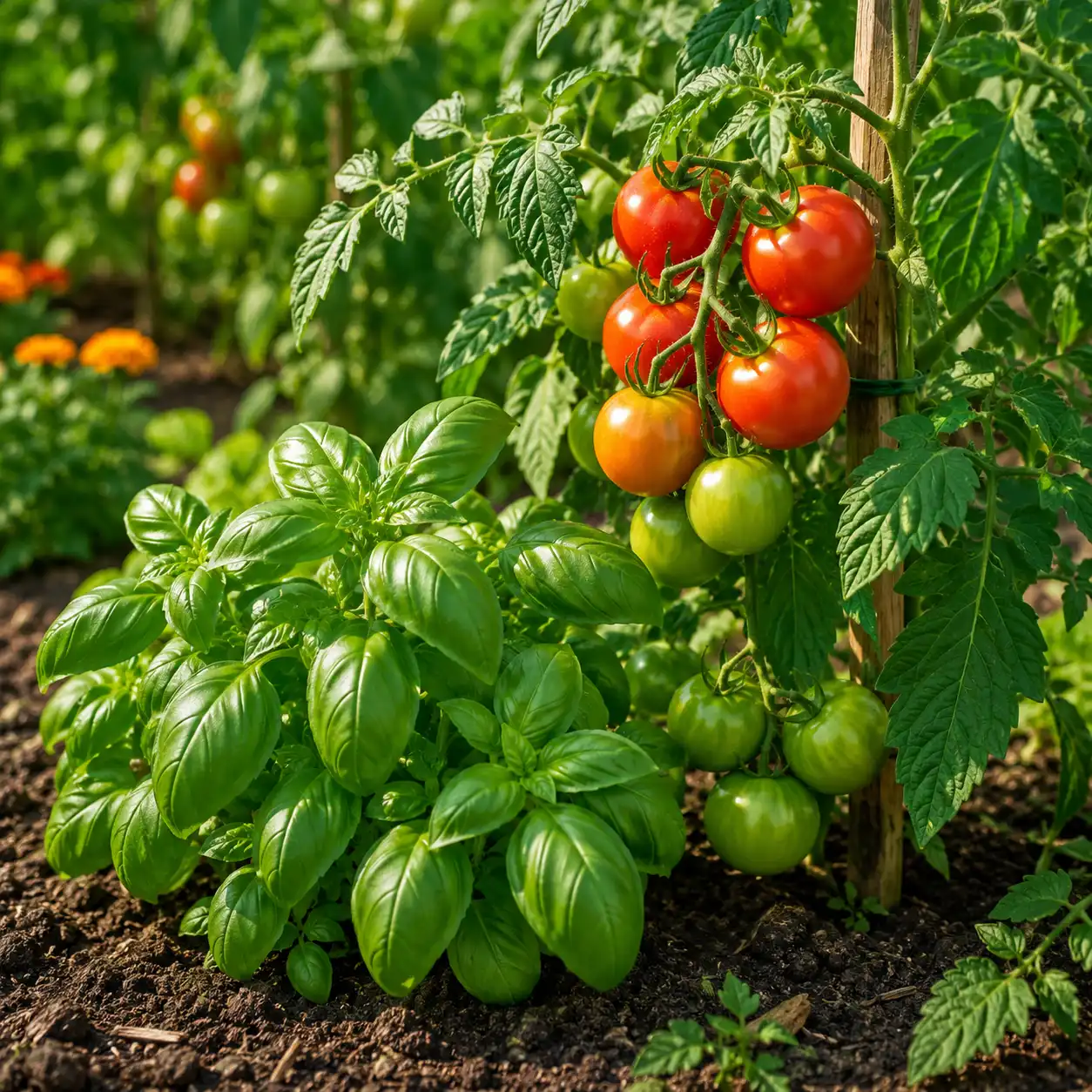 tomates basilic potager