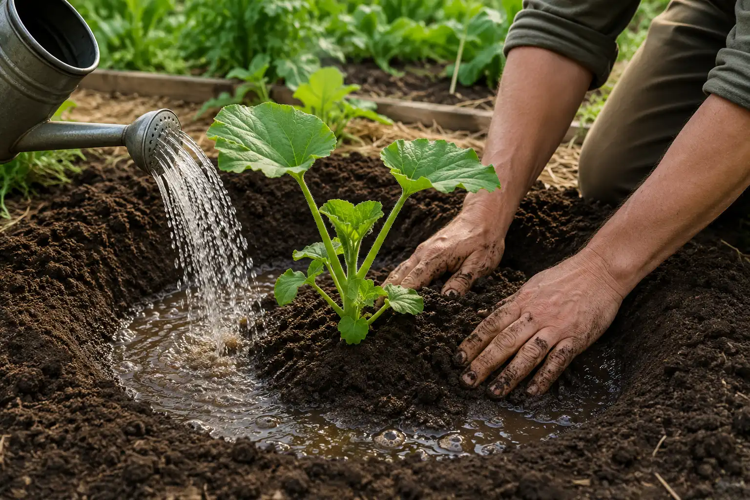 plantation courge potager