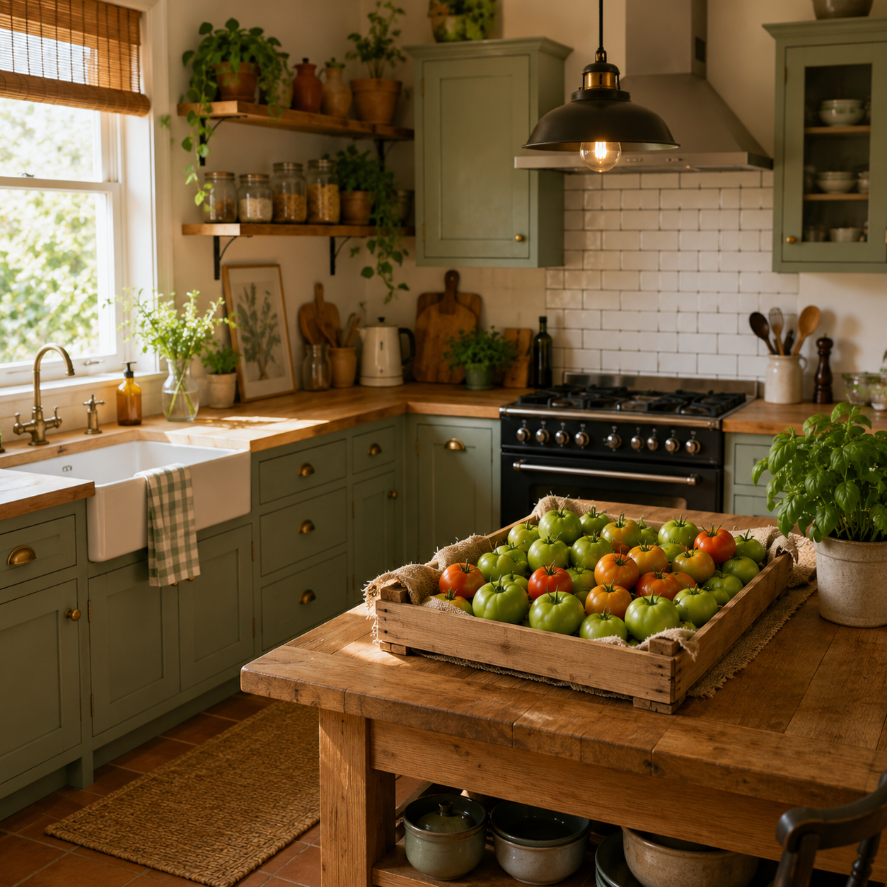 la cuisine pour stocker les tomates vertes