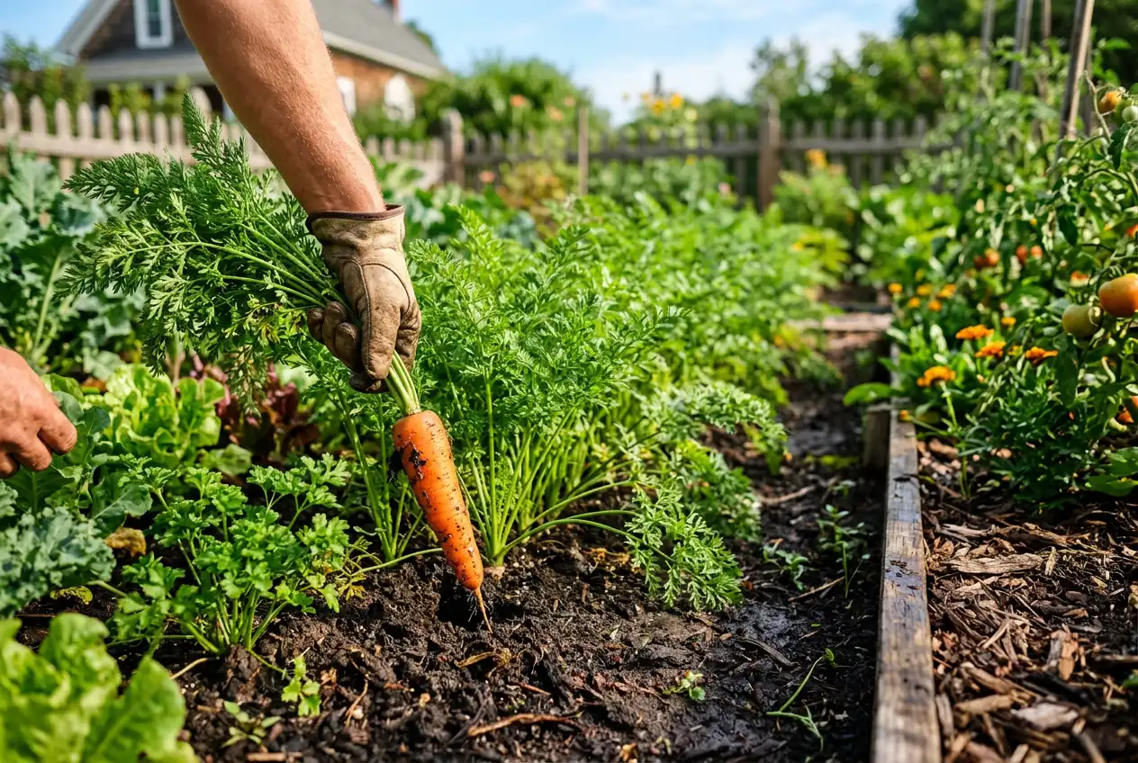 detail sur carotte potager