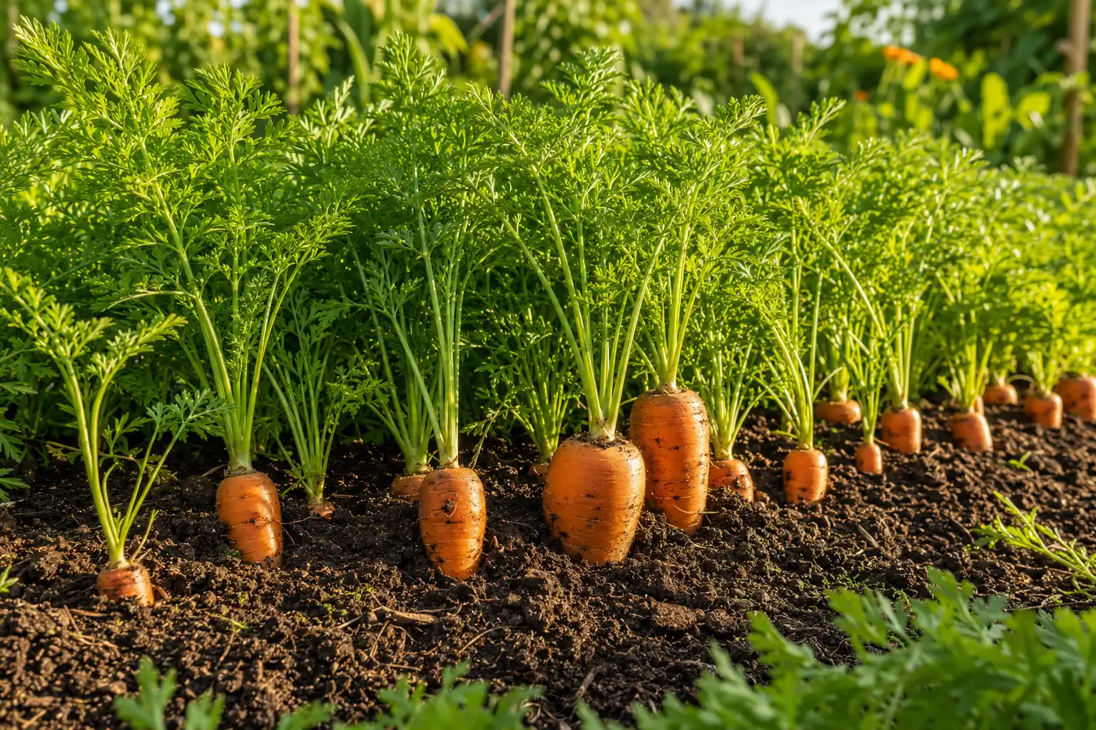 tailles differentes carottes potager
