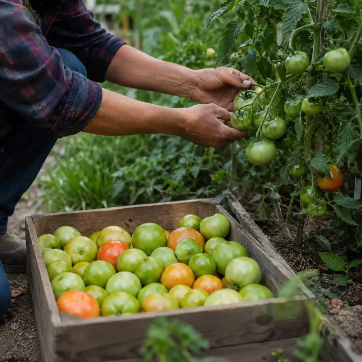 ramasser les tomates avant les gelees