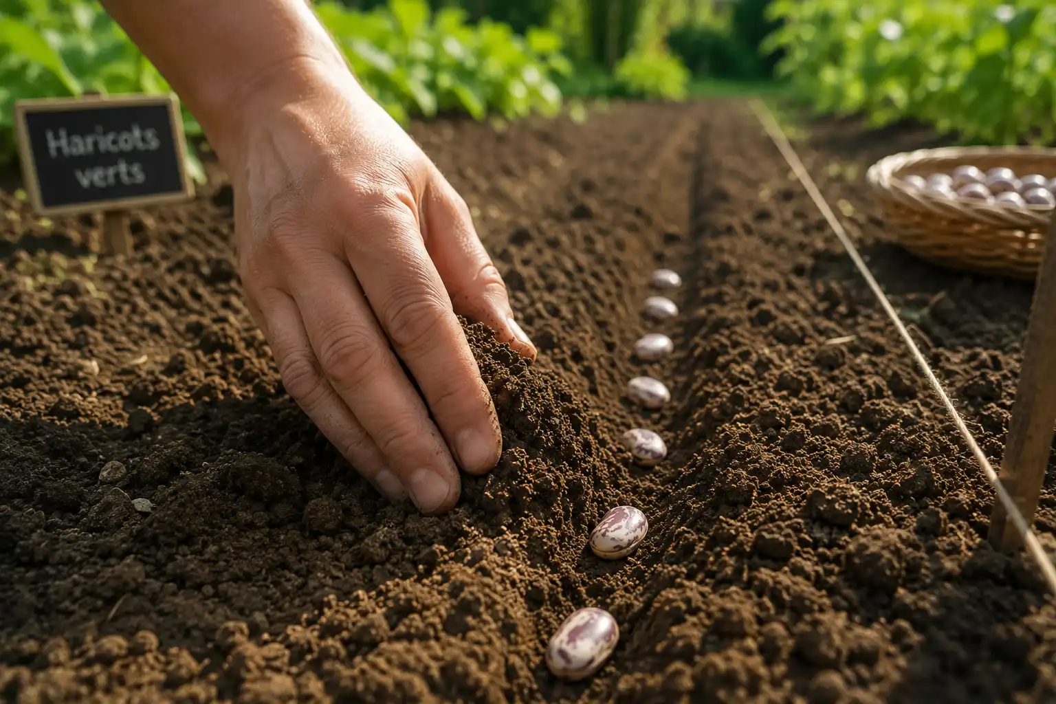 recouvrir haricots potager