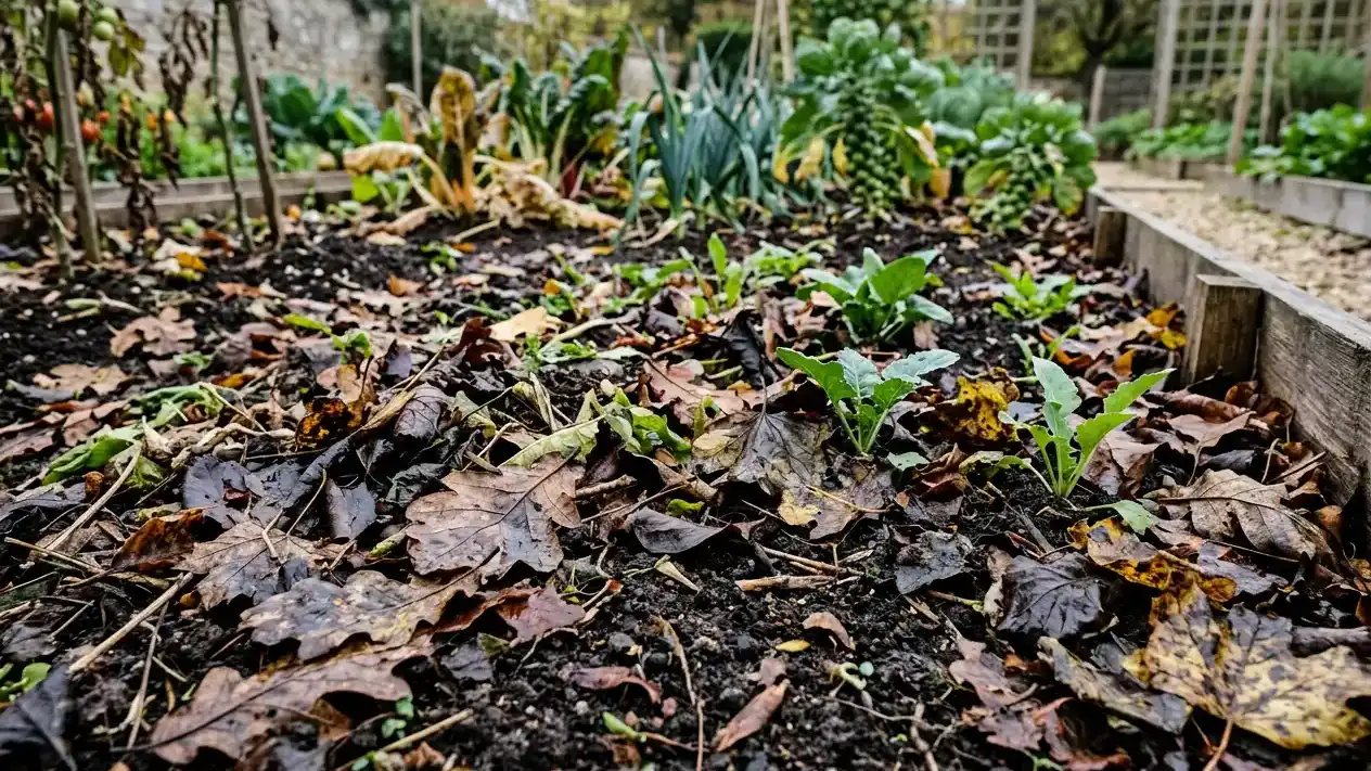 feuilles mortes decomposition potager