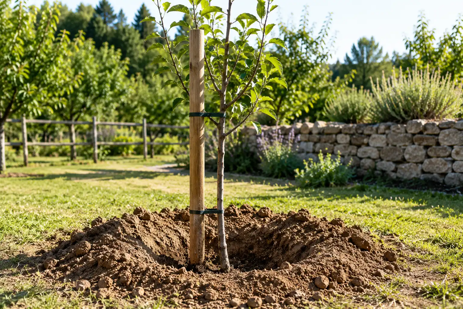 installer tuteur arbre fruitier
