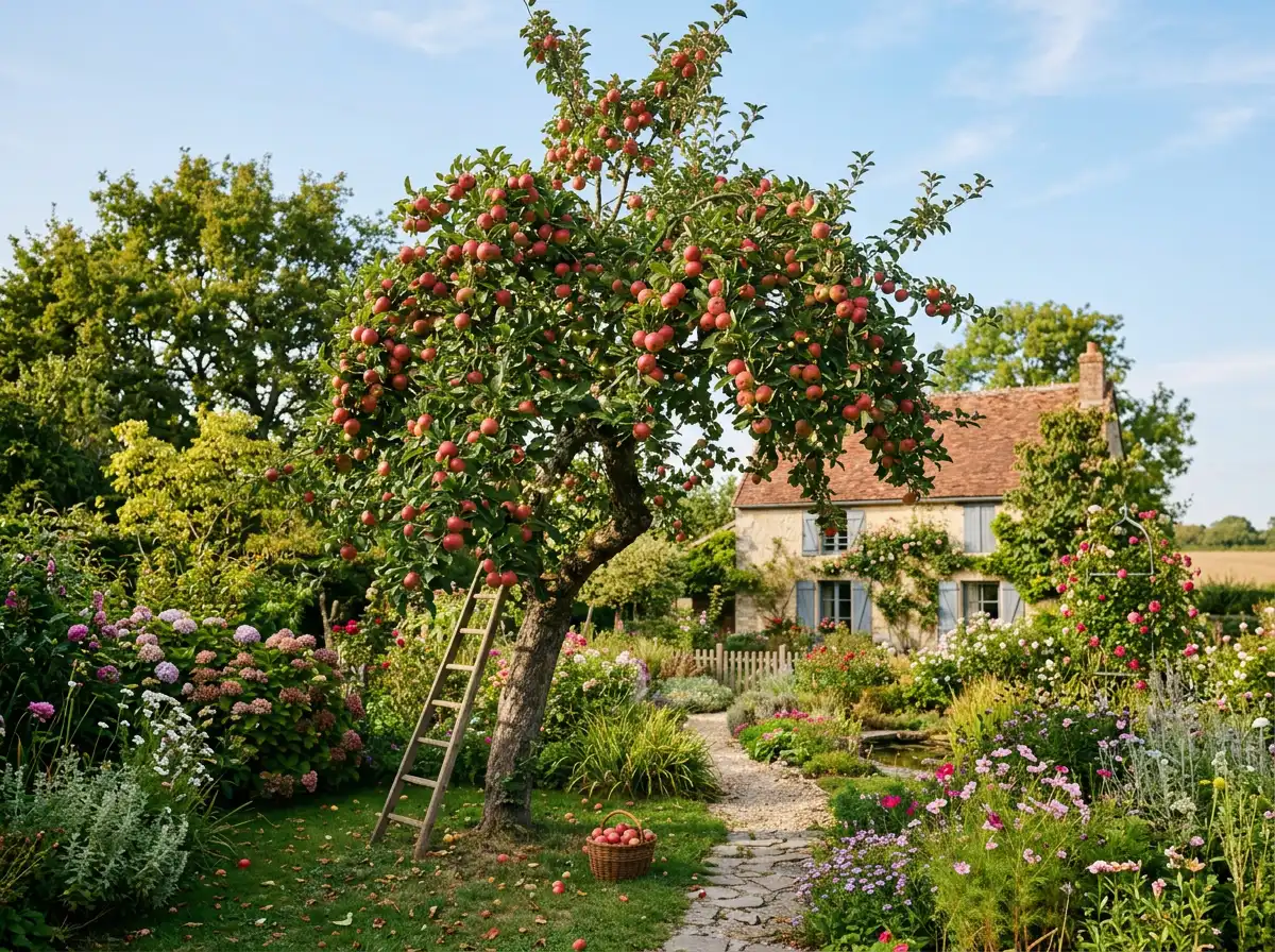 pommier dans jardin