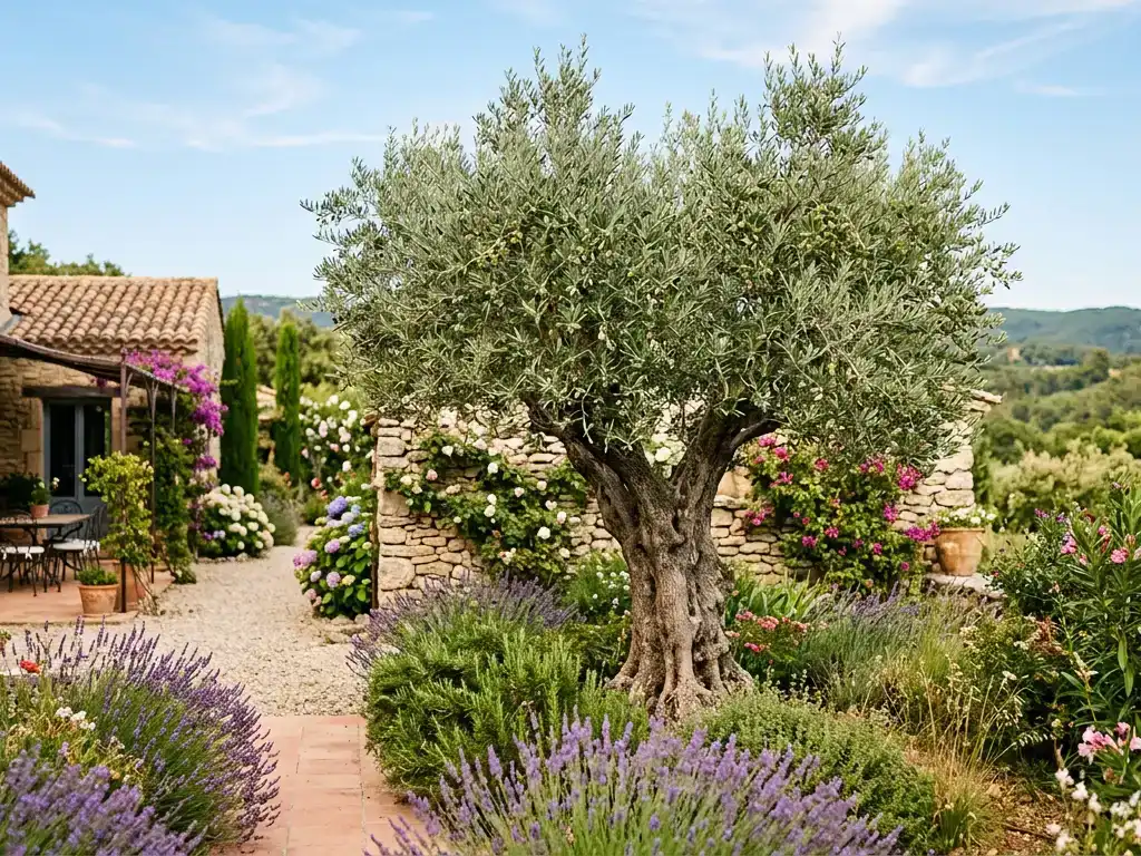 olivier dans un jardin en provence