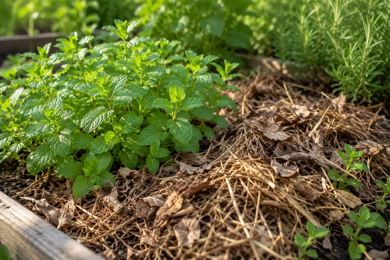 paillage plant de menthe