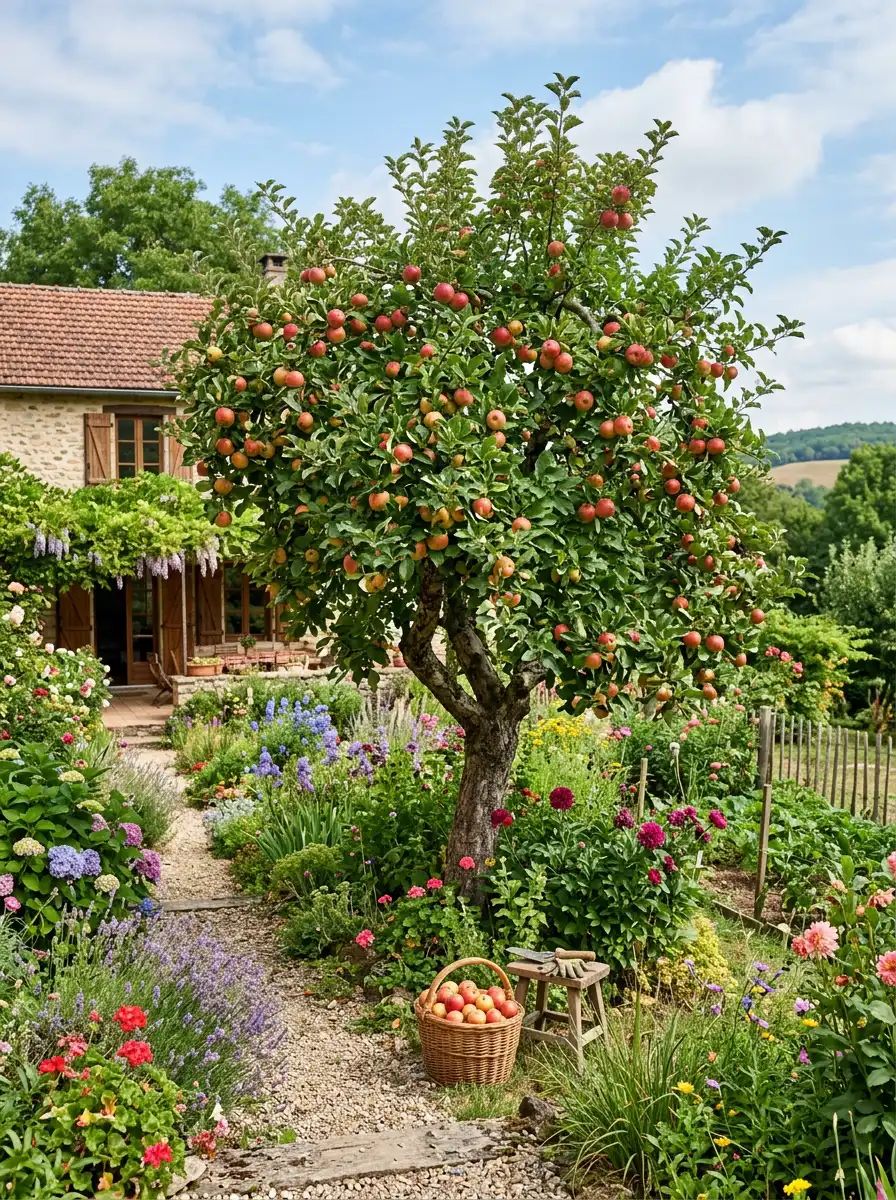 pommier dans un jardin