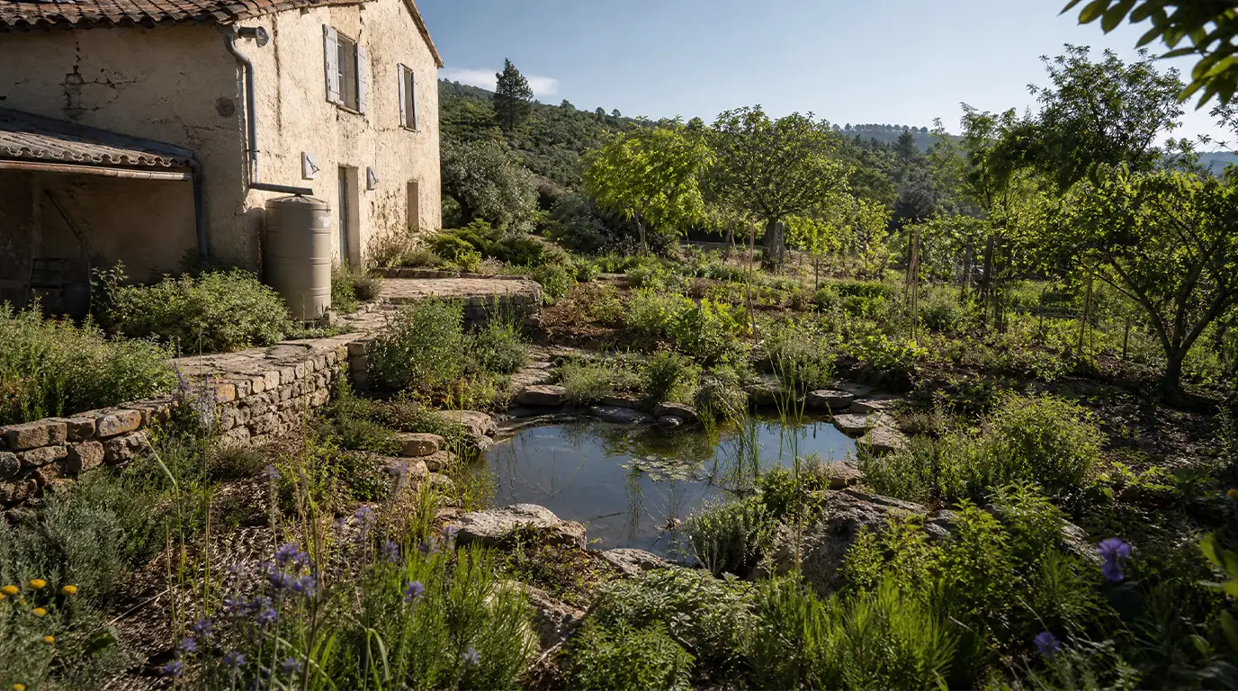 jardin avec bonne gestion eau